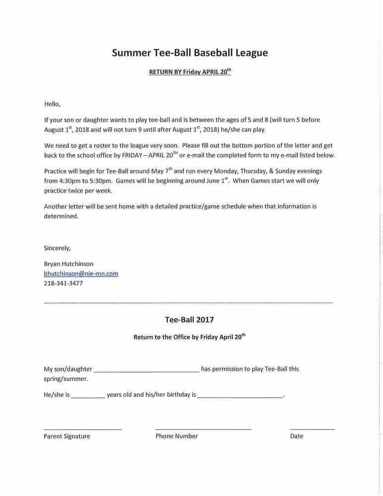 Tee-Ball Registration
