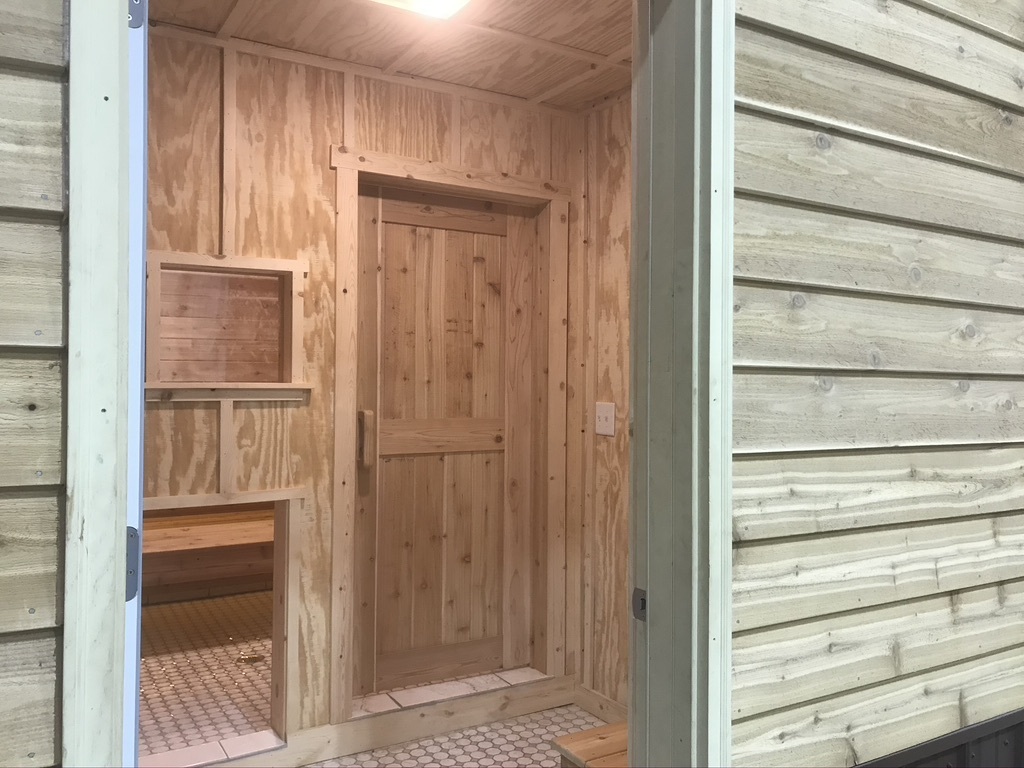 Cedar door for sauna