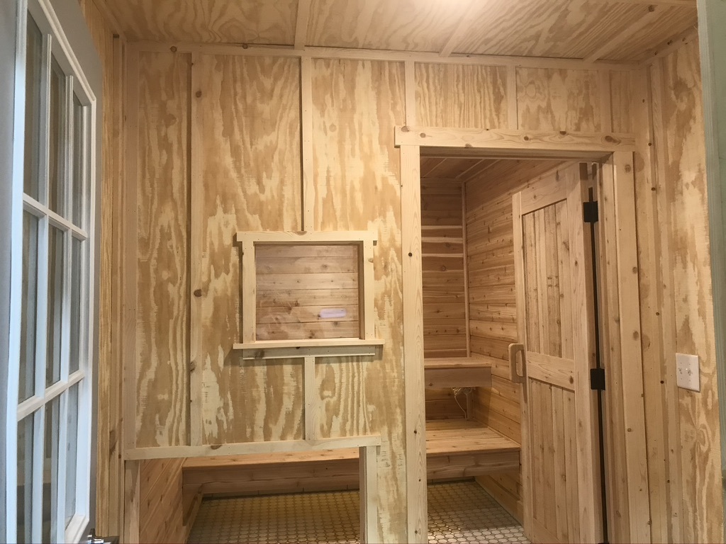 Window into the sauna