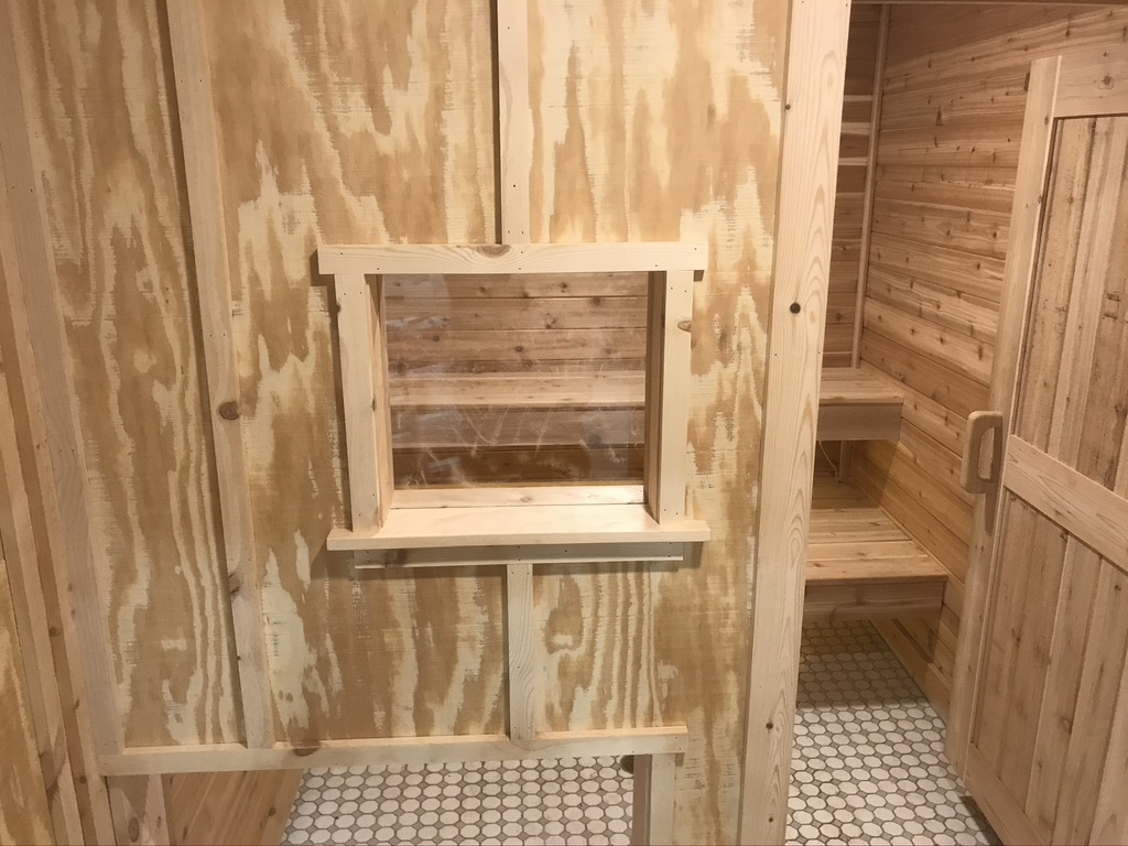 Window into the sauna