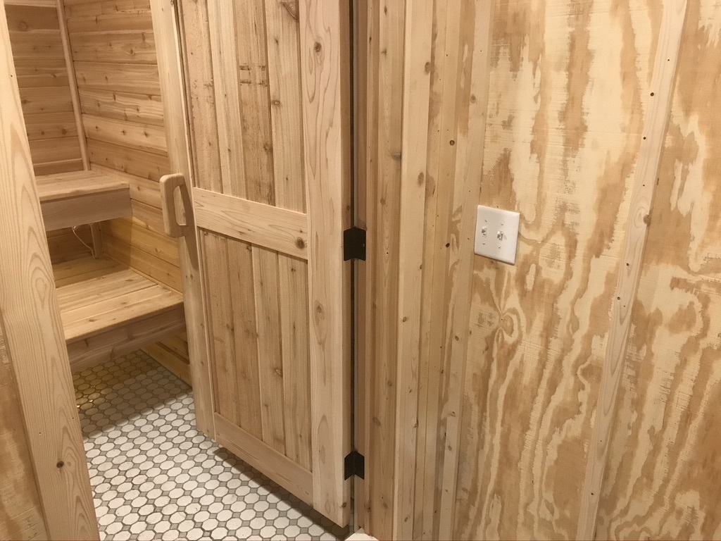 cedar door jamb and hinges made by students